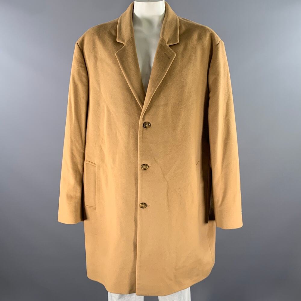 MICHAEL KORS Size XXXL Camel Wool Blend Notch Lapel Coat